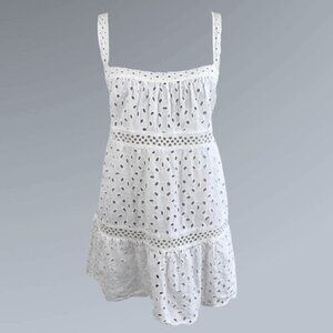 American Eagle Outfitters Boho Cotton Top White Eyelet Embroidered Size Small